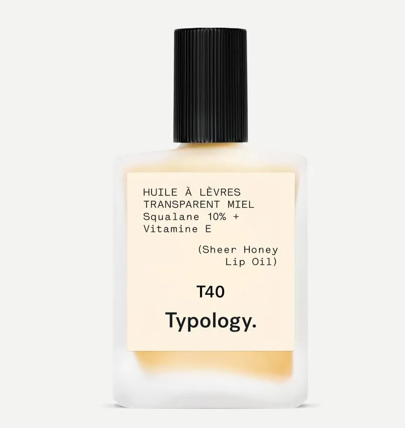 Typology T40 Tinted Lip Oil Squalane 10%   Vitamin E - Sheer Honey