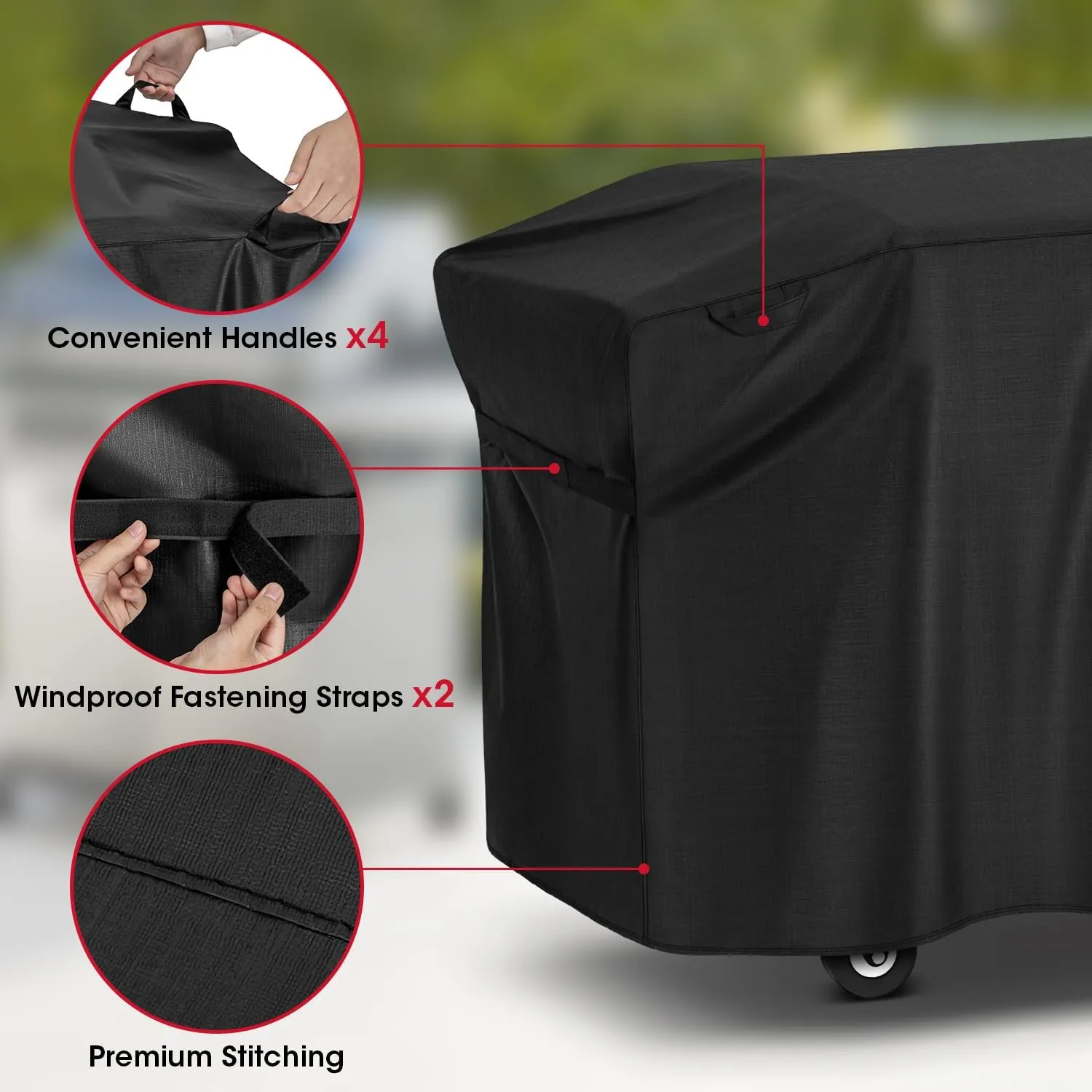 Unicook 5483 Griddle Cover for Blackstone 28 Inch Cooking Station with Hood, Outdoor Flat Top Grill Griddle Protector, Waterproof Vinyl Exterior with Polyester Lining, All Weather Protection BBQ Cover
