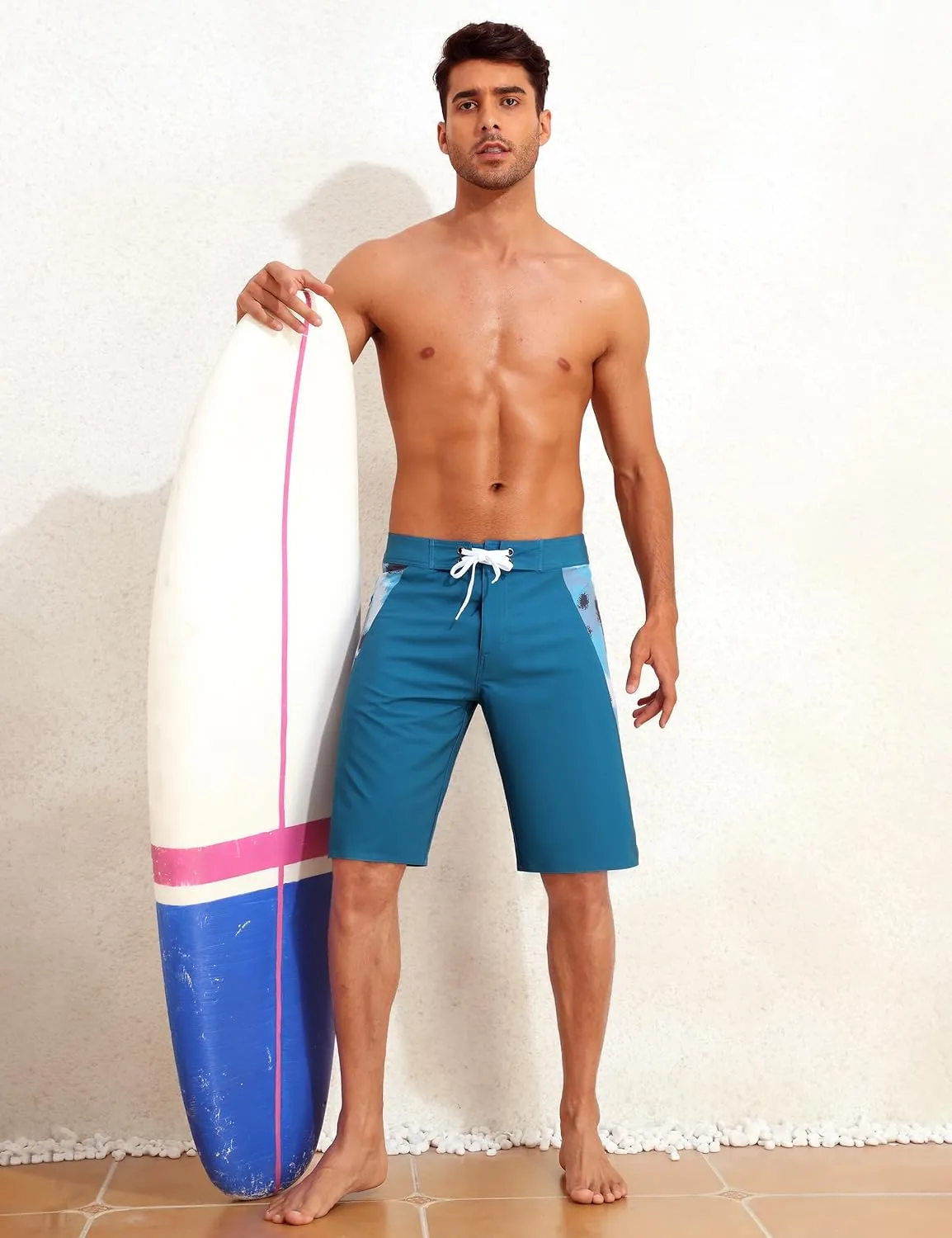 unitop Mens Swim Trunks with Compression Liner Bathing Suit 9" Surfing Summer Board Shorts with Pocket