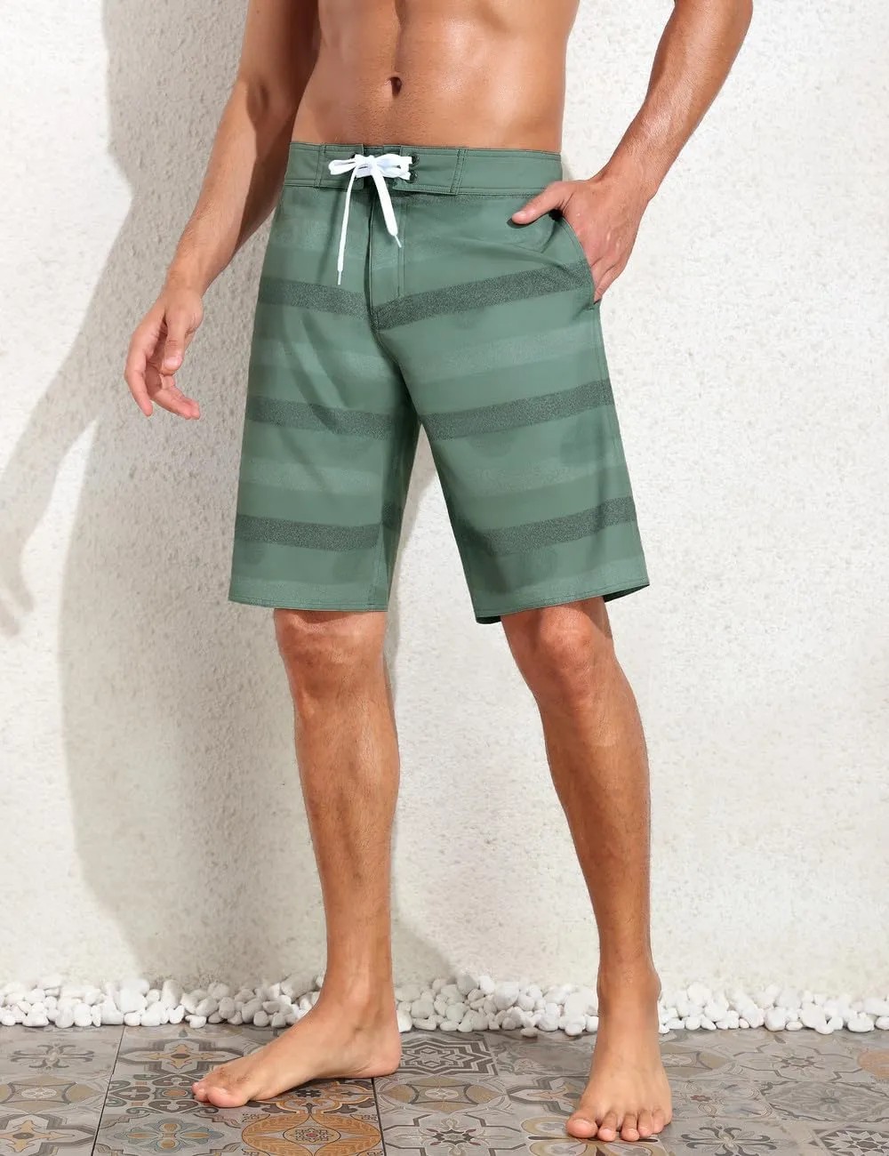 unitop Mens Swim Trunks with Compression Liner Bathing Suit 9" Surfing Summer Board Shorts with Pocket
