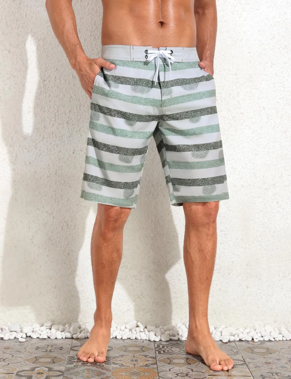 unitop Mens Swim Trunks with Compression Liner Bathing Suit 9" Surfing Summer Board Shorts with Pocket