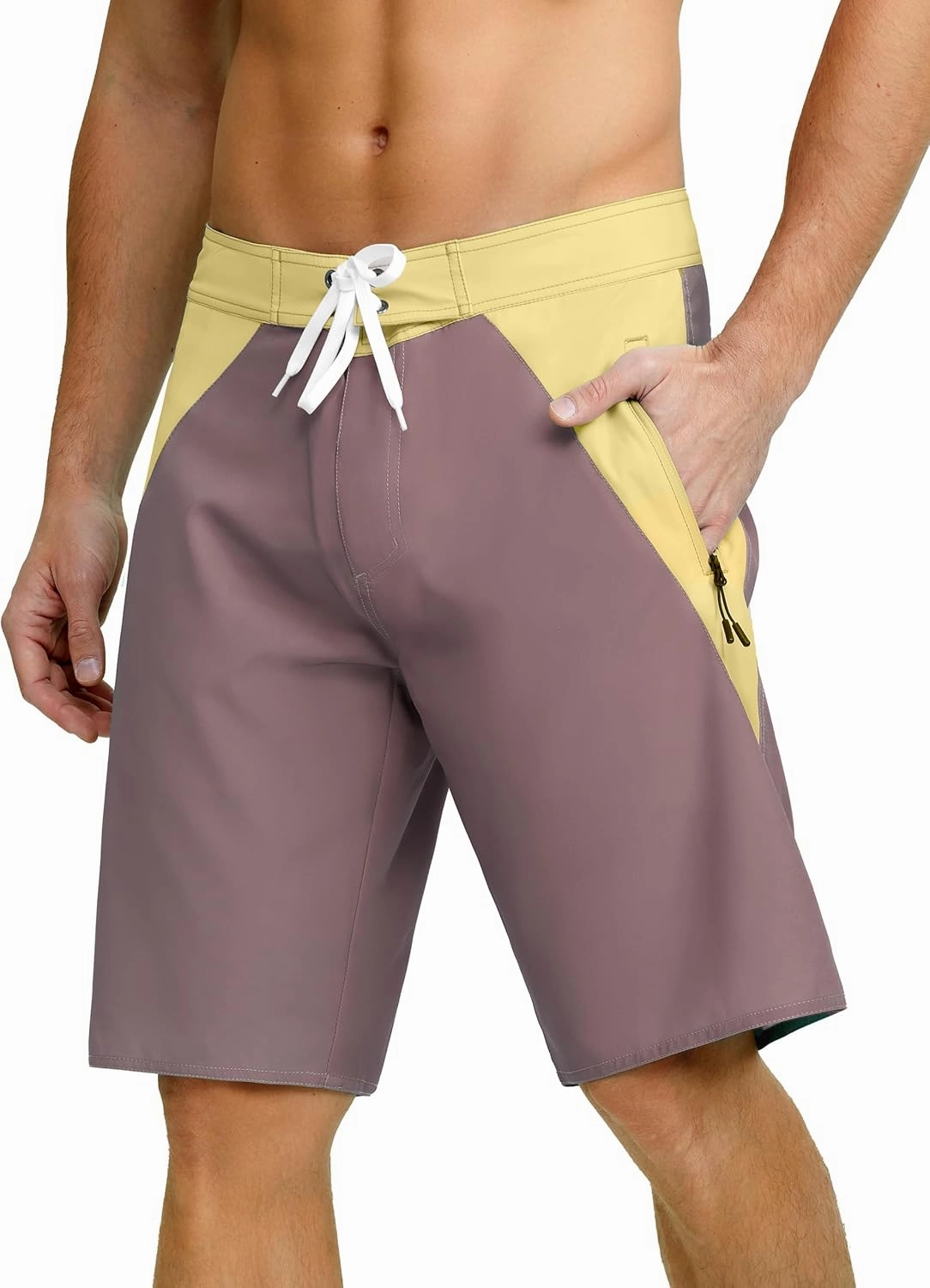 unitop Mens Swim Trunks with Compression Liner Bathing Suit 9" Surfing Summer Board Shorts with Pocket