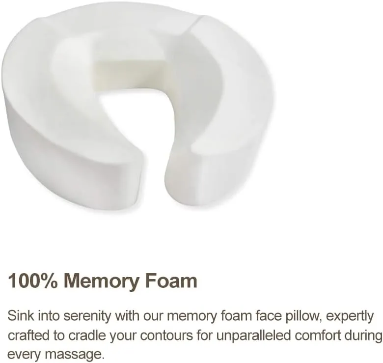 Universal-Size Ergonomic Crescent Memory Foam Face Cushion 632 for Massage Table Chair Headrest (Face Cushion Only) (Memory Foam, Black)