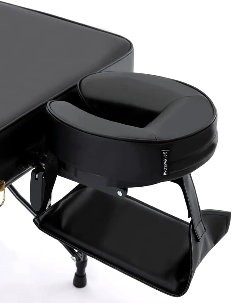 Universal-Size Ergonomic Crescent Memory Foam Face Cushion 632 for Massage Table Chair Headrest (Face Cushion Only) (Memory Foam, Black)