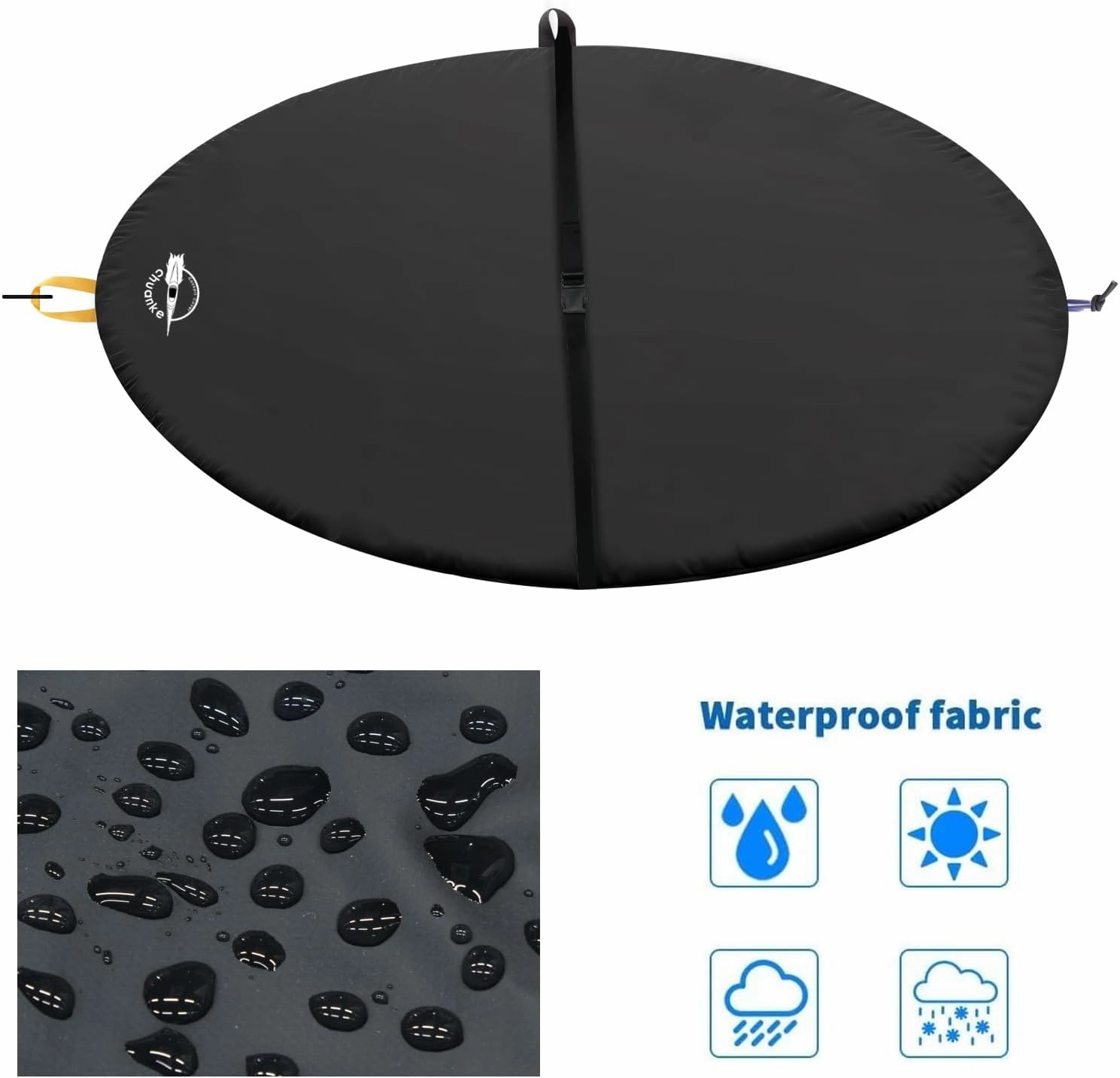 Universal Kayak Cockpit Cover Waterproof Heavy Duty Material for Cockpit Clean and Tidy Nylon Strap Available at high speeds