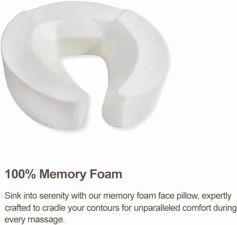 Universal-Size Ergonomic Crescent Memory Foam Face Cushion 632 for Massage Table Chair Headrest (Face Cushion Only) (Memory Foam, Gray)