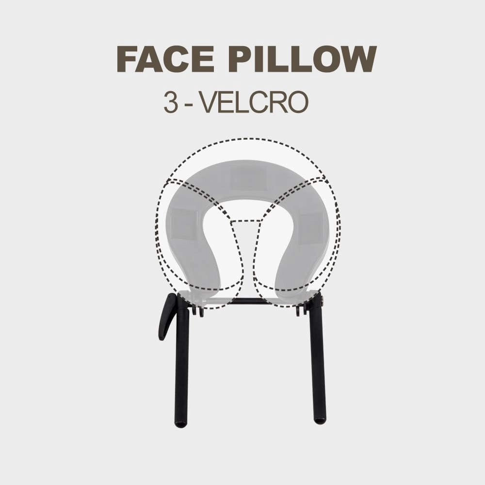 Universal-Size Ergonomic Crescent Memory Foam Face Cushion 632 for Massage Table Chair Headrest (Face Cushion Only) (Memory Foam, Gray)