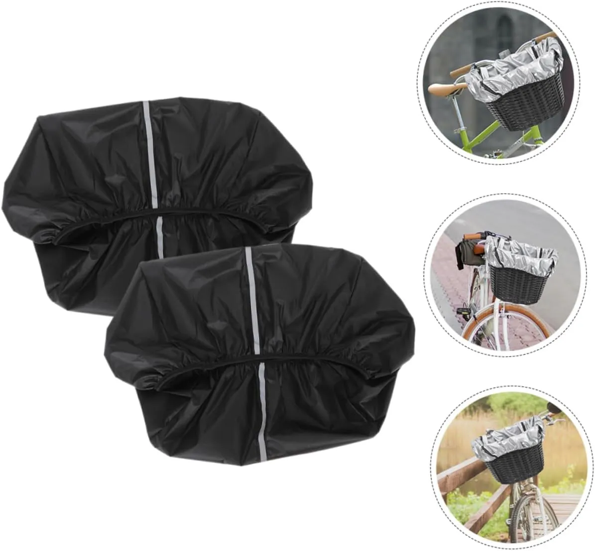 UPKOCH Waterproof Bicycle Basket Rain Accessories with Cover Number Cycling Liners Bike Black Pannier
