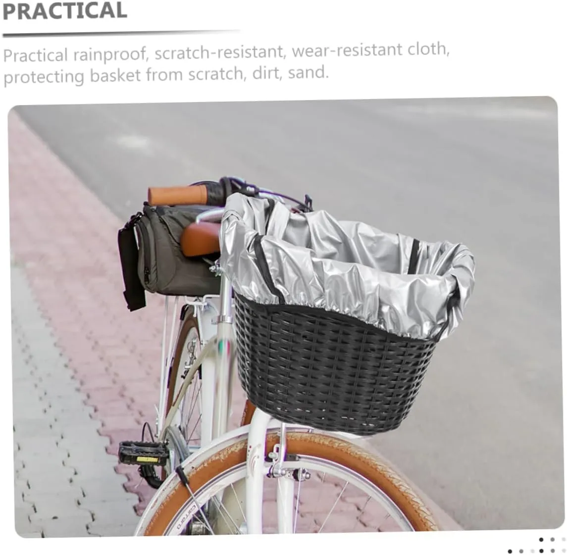 UPKOCH Waterproof Bicycle Basket Rain Accessories with Cover Number Cycling Liners Bike Black Pannier