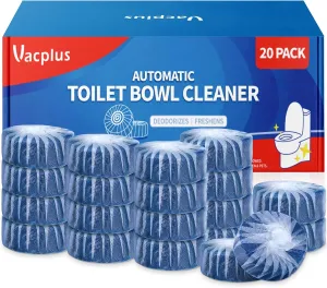 Vacplus Toilet Bowl Cleaners - 20 Pack, Upgraded Long-Lasting Toilet Cleaner, Toilet Bowl Cleaner Tablets, Prevent Various Stains, Blue