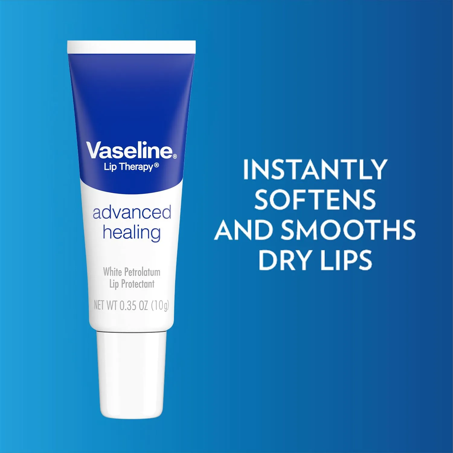 Vaseline Lip Therapy Advanced Healing Lip Balm Tube 12-Pack – White Petroleum Lip Protectant, 0.25 Oz Ea