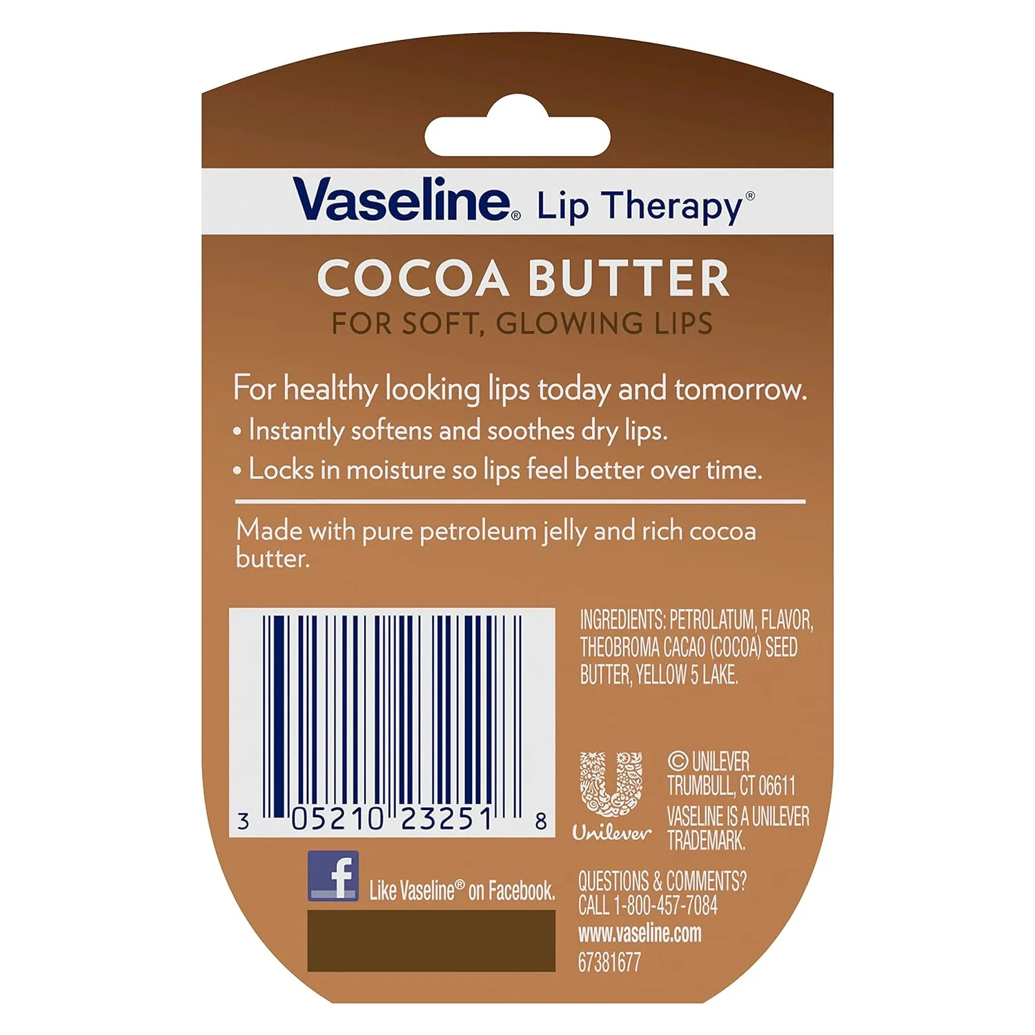 Vaseline Lip Therapy Cocoa Butter 6-Pack – Mini Lip Balms for Soft, Glowing Lips, 0.25 Oz Ea