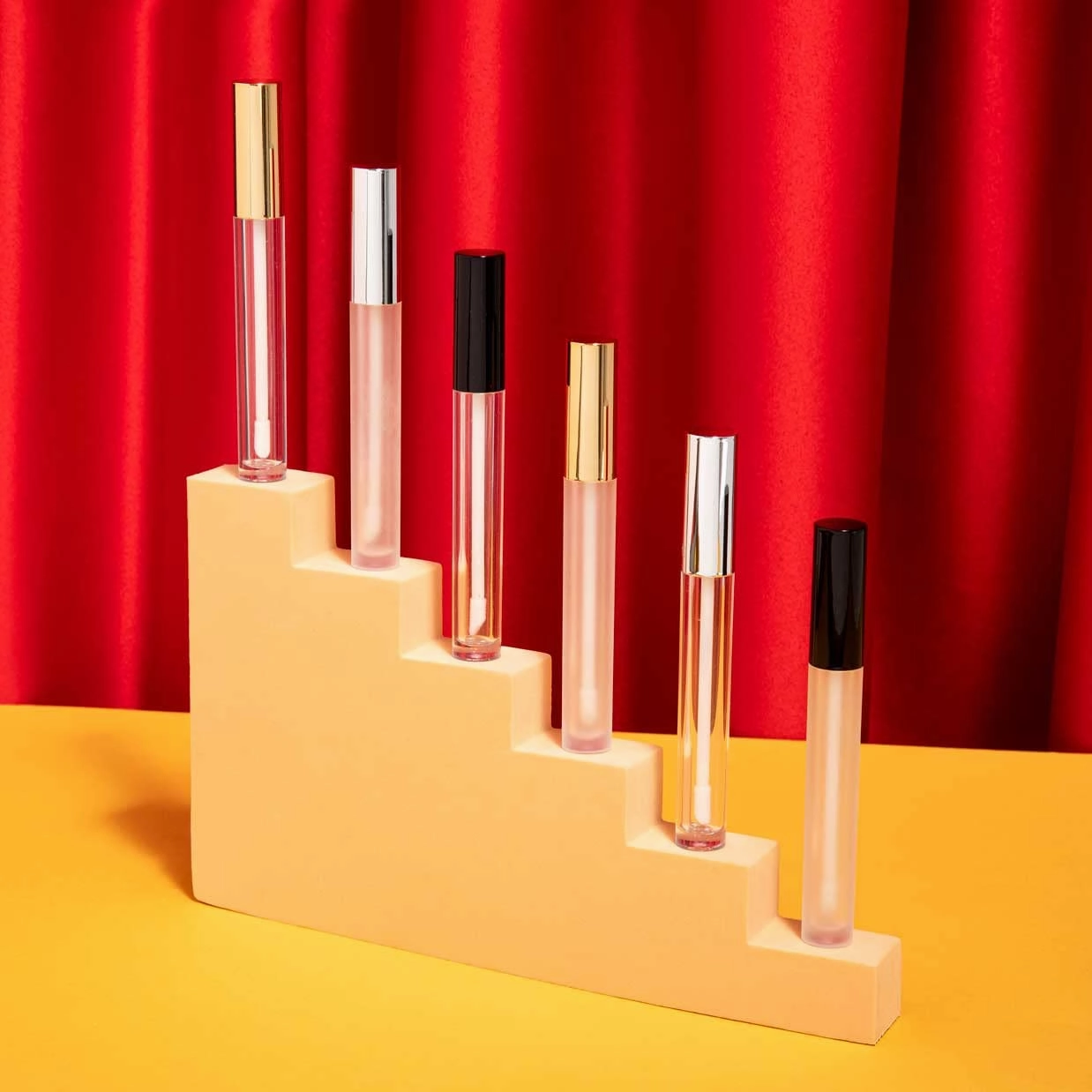 Vibe Frosted Lip Gloss Tubes w/Matte Silver Cap & Doe Foot Wand (Carton - 336 Pack)