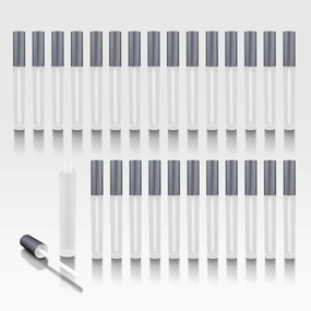 Vibe Frosted Lip Gloss Tubes w/Matte Silver Cap & Doe Foot Wand (Carton - 336 Pack)