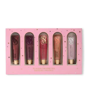 Victoria's Secret Lip Gloss Gift Set, Flavor Favorites, Flavored Lip Gloss Set for Women, Includes 5 assorted Lip Glosses