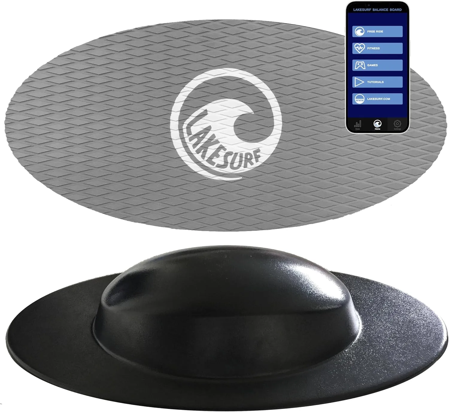 Wakesurf Balance Board by Lakesurf - Includes Motion Tracking App & Phone Mount for Wakesurfing Simulation, Games, Fitness Training, and Tutorials