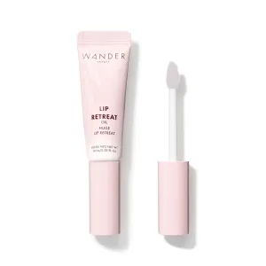 Wander Beauty Lip Retreat Oil - Oasis Glow (Shimmery Clear) - 4-in-1 Tinted Oil   Moisturizing Gloss with Avocado, Vitamin E and Rosehip - Hydrating Care for Dry Lips - 0.33 fl oz