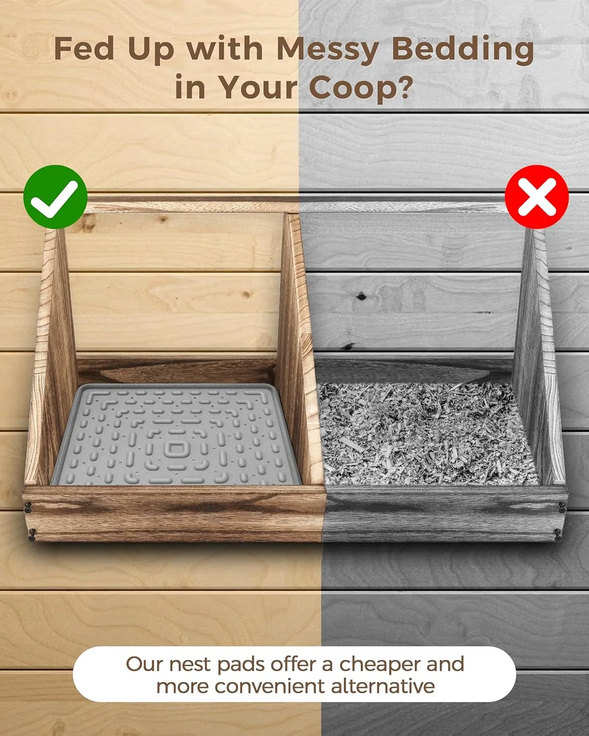 Washable & Reusable Nesting Pads for Chicken Coop - 4Pcs Chicken Nest Mats - Durable 12"x 12" Plastic Nest Box Pads for Egg Laying Hens (Soft, Easy Clean, Premium)