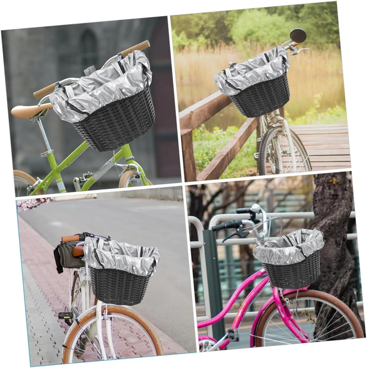 Waterproof Bicycle Basket for Number Black Accessories with Rain Bike Cycling Liners Multifunctional