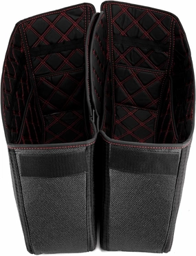 WeiSen Saddlebag Liners Non-Stretched Saddlebag Organizer Inserts Compatible with Harley Touring Road King Road Glide Street Glide Electra Glide 2014-2023 Factory Saddlebag, Red Square