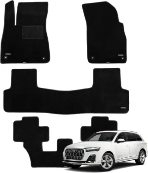 WENNEBIRD Superior Carpet Floor Mats for 2017-2025 Audi Q7 / SQ7 (4M), 0.5 Inch Thickness Rugs, Premium All Weather Anti-Slip Waterproof Floor Liners - 4pc