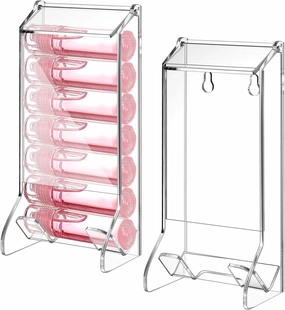 Weysat 2 Pcs Clear Acrylic Lip Balm Dispenser Organizer Holder for Lip Balm Containers Freestanding Counter Display Retail Stand for Lipsticks Glosses
