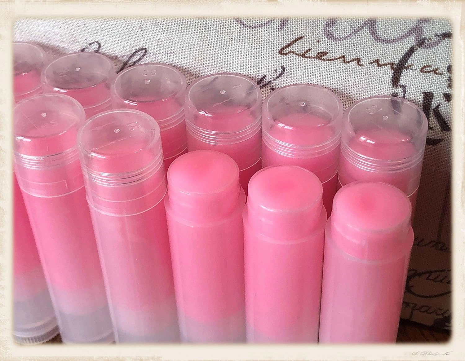 WHOLESALE Handmade Strawberry Flavored Lip Balms Without Labels for DIY Favors or Resale (10)