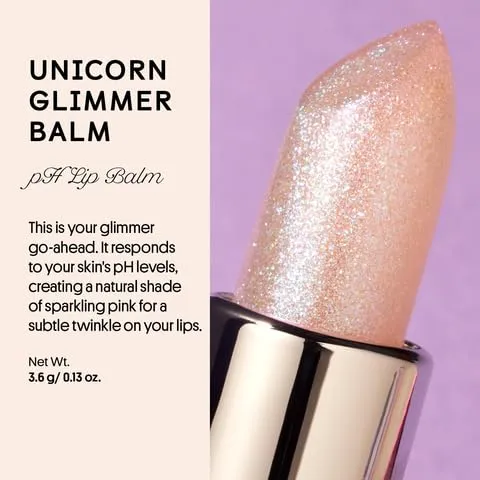 Winky Lux Glimmer Balm, pH, Color Changing Lipstick and Tinted Lip Balm, Vegan & Cruelty Free Lip Balm, Hydrate & Plump, Sheer Pink Lipstick, Unicorn & Rose