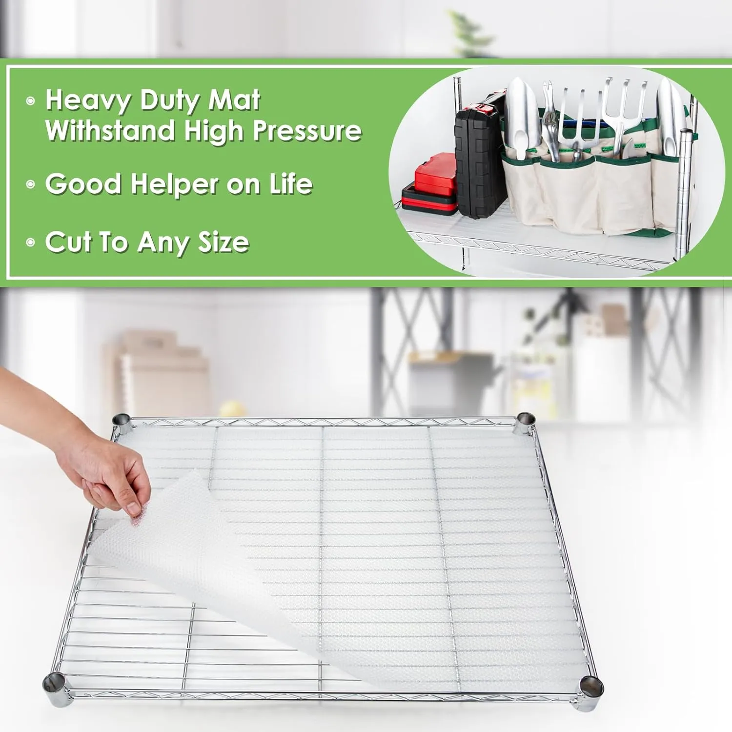 Wire Shelf Liner 16x197'' Clear Shelf Liner Kitchen,Cabinets,Drawer Liner, Cupboard, Under Sink, Pantry,Non-Adhesive Liner,Stain-Proof Shelf,1.2mm Thicken/Waterproof/Anti-Slip Liners