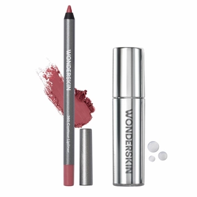 Wonderskin 360 Contour Lip liner (Rosewood), Long lasting and Waterproof with Lip Rehab Serum Oil (Clear) for Hydrating and Moisturizing Lips