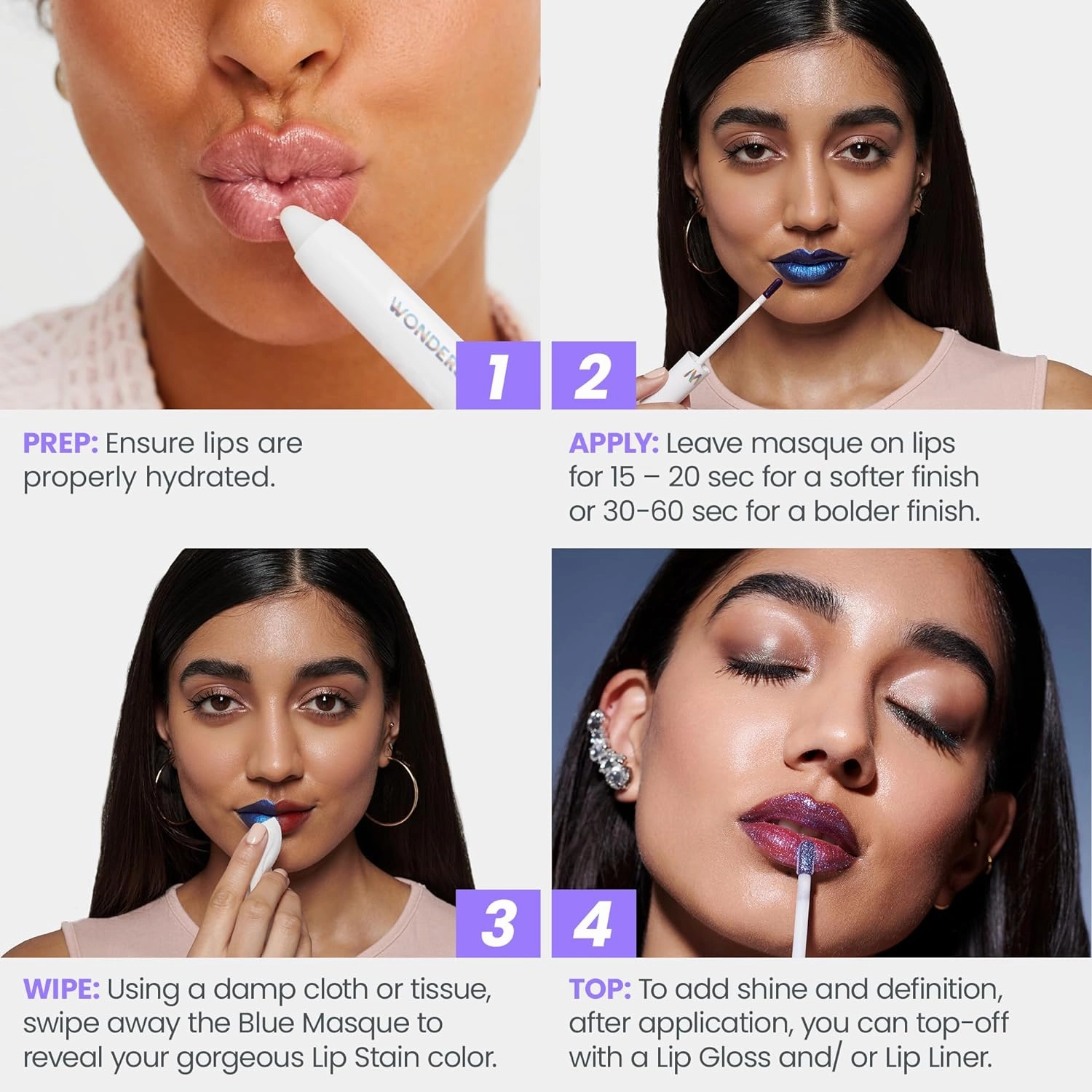 Wonderskin Wonder Blading Lip Stain Peel Off Masque - Long Lasting, Waterproof and Transfer Proof Pink Lip Tint, Matte Finish Peel Off Makeup (Neon Rose Masque)