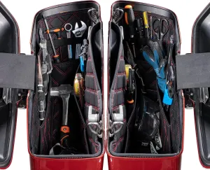 Wsays Saddlebag Liners with 4 Side Tool Pockets Compatible with Harley Touring 2014-2023 Factory Saddlebag Inserts Red Thread Organizers Bag Non-Tapered, Non-Stretched Black