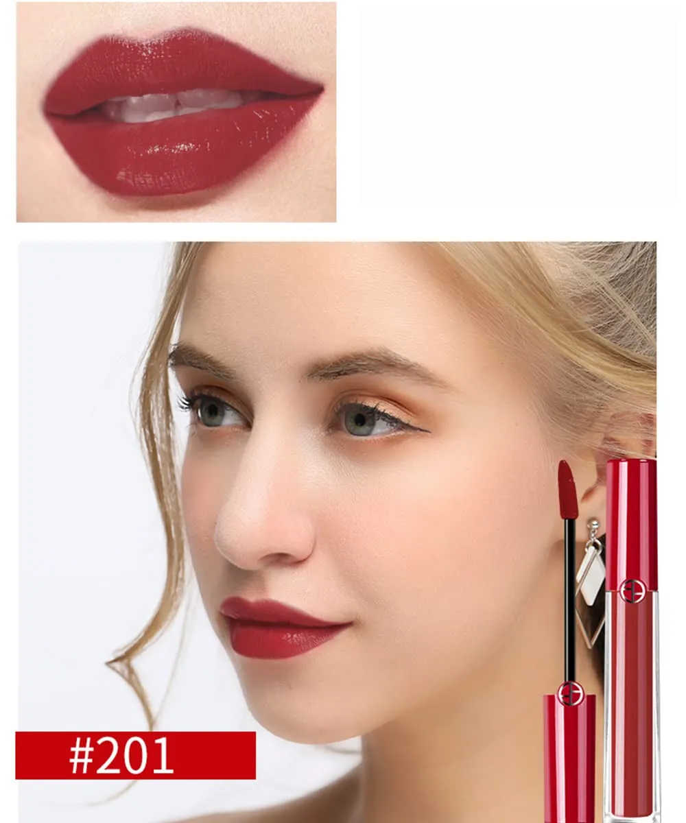 Xaena 14 Colors Matte Liquid Lipstick, Ladies Matte Liquid Lipstick Long Lasting Waterproof Velvet Lip Gloss Set Pigmented Lip Makeup Gift for Girls and Women (#201)