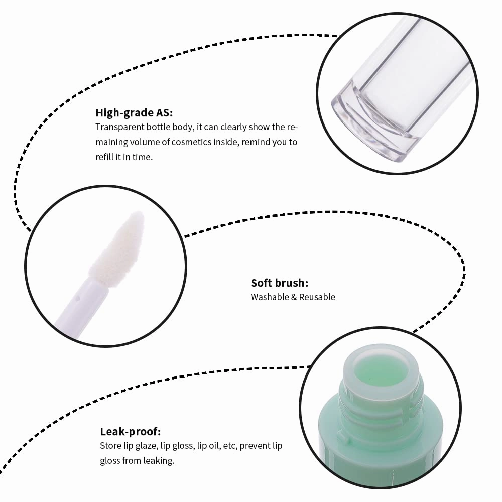 YITOU 12Pcs Refillable Empty Lip Gloss Tubes with Wand Applicator, 8.8ml Lip Balm Containers with Stopper Lip Glaze Bottle Lip Gloss Making Kit for DIY Lipgloss Lipstick Samples Bulk Wholesale