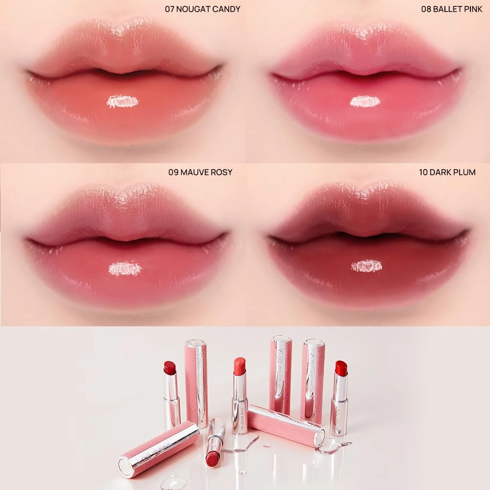 YNM Candy Gloss Balm 3g (10 DARK PLUM, 3g)( 9 colors) K-beauty, Tinted, Color Lipstick Balm, Glossy, Moisture, korean, Jello lips, Non-Sticky and Long-lasting