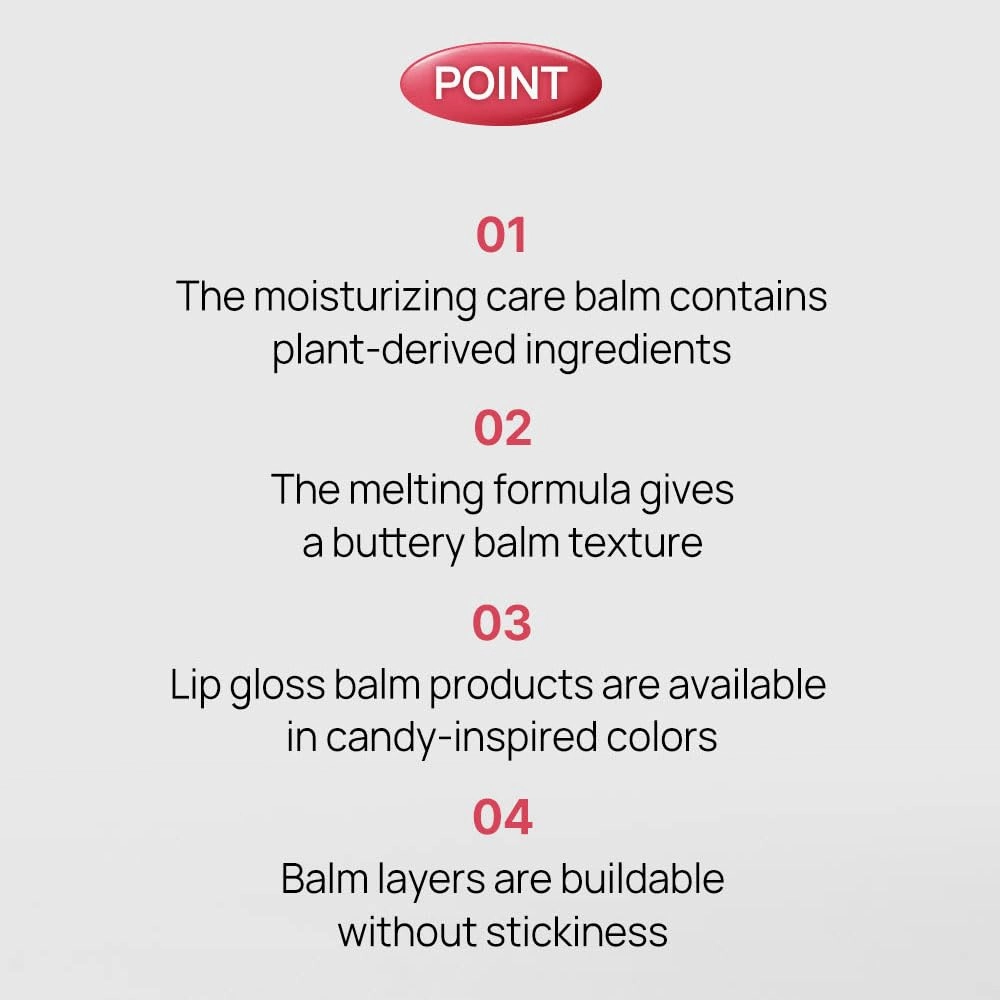 YNM Candy Gloss Balm 3g (10 DARK PLUM, 3g)( 9 colors) K-beauty, Tinted, Color Lipstick Balm, Glossy, Moisture, korean, Jello lips, Non-Sticky and Long-lasting