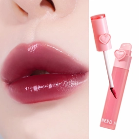 YNM Heart Jelling Tint (06 PLUM JELLING, 0.09 oz) Silicone Lip Brush Included, K-Beauty, Non-Sticky, Moisturizing, Smudge-Proof, Korean Lip Tint, Long-Lasting, Vivid Color