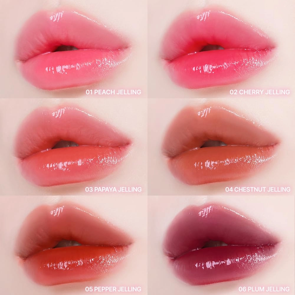 YNM Heart Jelling Tint (06 PLUM JELLING, 0.09 oz) Silicone Lip Brush Included, K-Beauty, Non-Sticky, Moisturizing, Smudge-Proof, Korean Lip Tint, Long-Lasting, Vivid Color