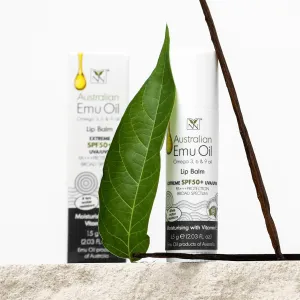 YNN Emu Oil Moisturizing Lip Balm with Extreme SPF50  Sun Protection - 4-Hour Water Resistant, Fortified with Vitamin E, Amino Acids & Omega 3, 6 & 9 - Y-Not Natural, 15g Stick - 2 Pack