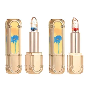 Yulyoie Flower Color Changing Lipstick, Yulyoie Gold Foil Crystal Jelly Clear Flower Color Changing Lipstick, Long-lasting Moisturizing (#C)