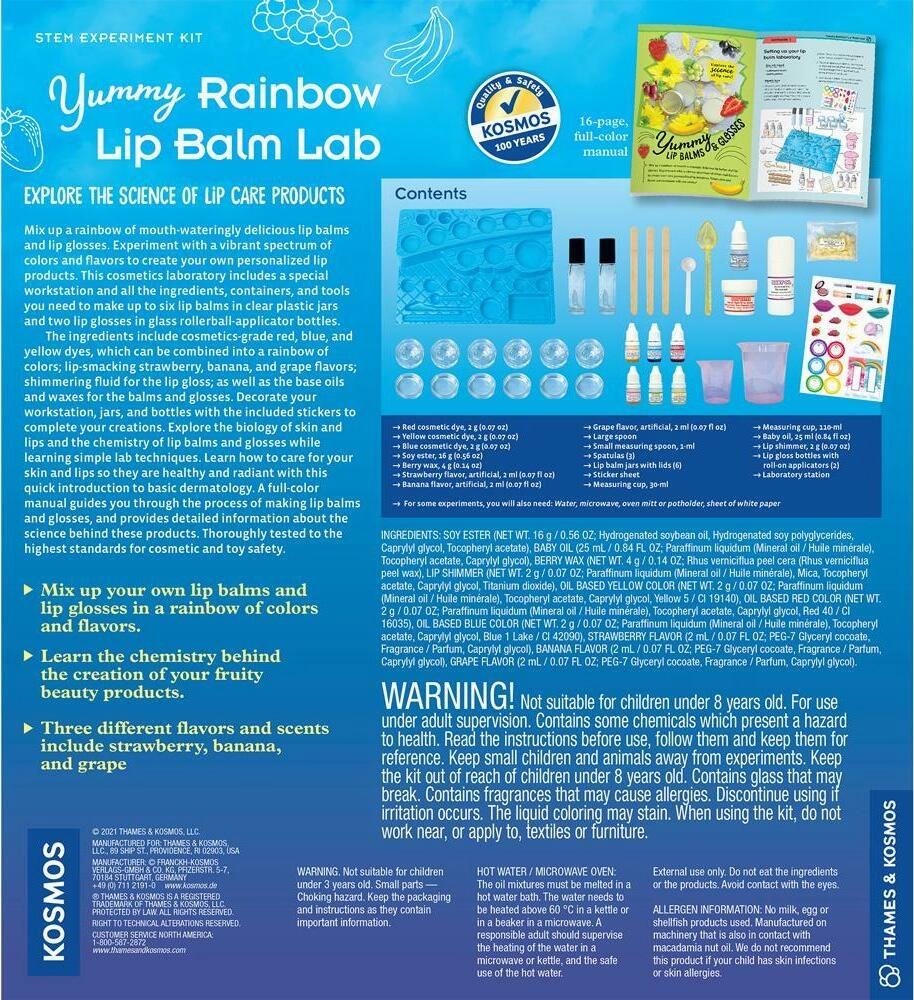 Yummy Rainbow Lip Balm Lab Age 8 