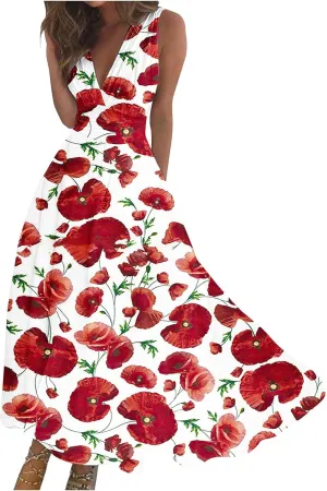 ZDRZK Women's Casual Dresses Sleeveless Wrapped Chest Maxi Dresses Marble Print Sexy Flowy Summer Dresses Trendy 2024