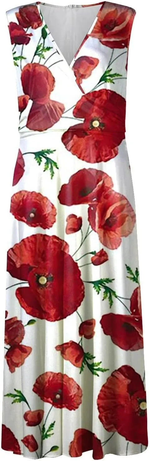 ZDRZK Women's Casual Dresses Sleeveless Wrapped Chest Maxi Dresses Marble Print Sexy Flowy Summer Dresses Trendy 2024