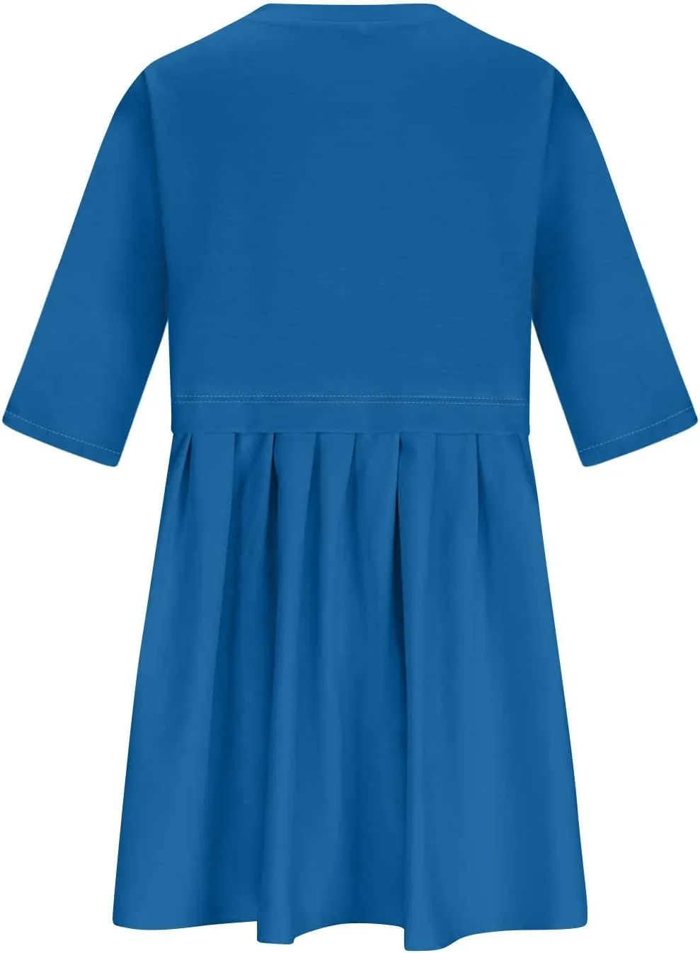 ZDRZK Women's Summer Dresses 3/4 Sleeve Crewneck Solid Color Casual Sundresses Loose Flowy Beach Mini Dress Trendy 2024